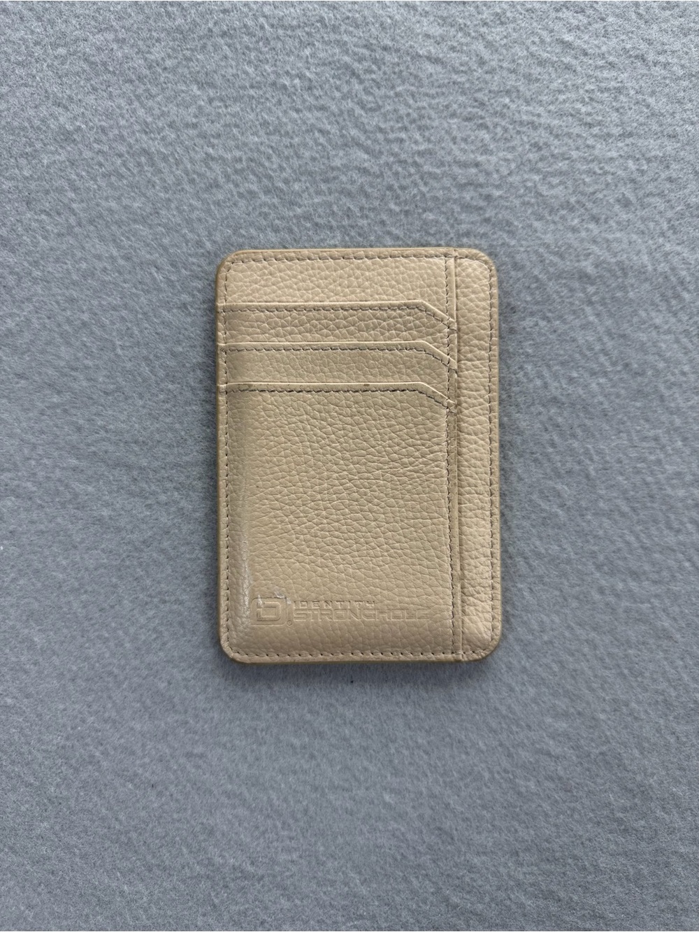 Identity Stronghold Leather RFID Card Holder Wallet Cream